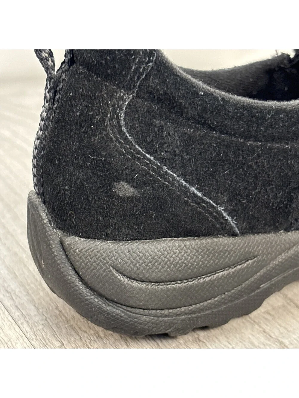LL Bean Women's Suede Slip-On Moc Shoes Black Size 8
